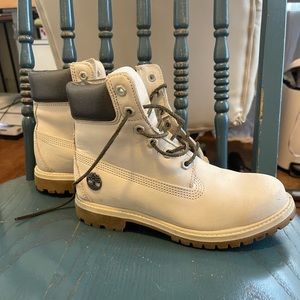 Timberland White Lace Up Boots